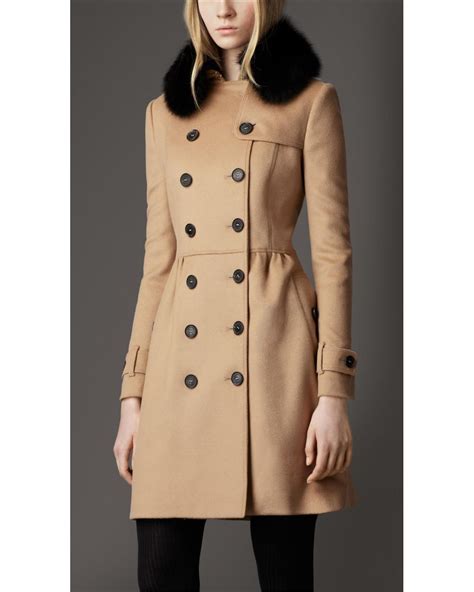 fur collar trench coat burberry|Burberry trench coat outlet.